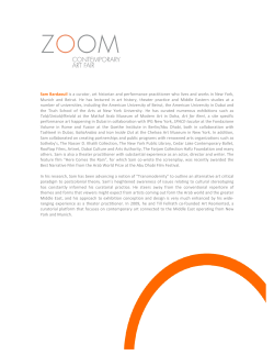 Sam Bardaouil is a curator, art historian and performance