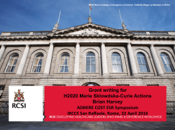 Grant writing for H2020 Marie Sklowdska