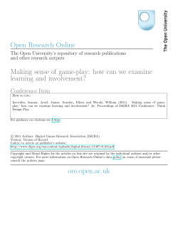 Making sense of game-play: how can we examine learning and