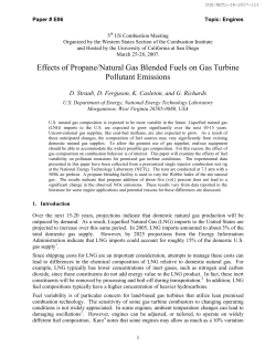 Effects of Propane/Natural Gas Blended Fuels on Gas