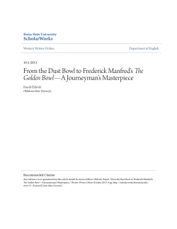 From the Dust Bowl to Frederick Manfred`s The