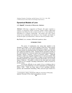 Dynamical Models of Love - University of Wisconsin&ndash;Madison