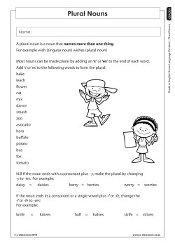 Plural Nouns - E