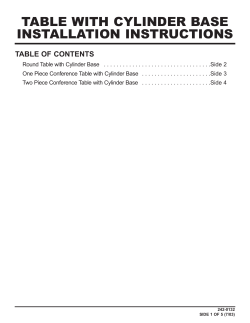 table with cylinder base installation instructions