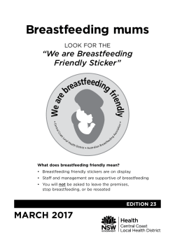 List of Central Coast breastfeeding friendly businesses and facilities.