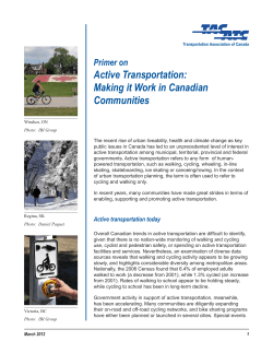 Active Transportation: Making it Work in Canadian Communities