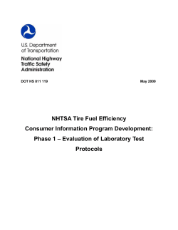NHTSA Tire Fuel Efficiency Consumer Information Program
