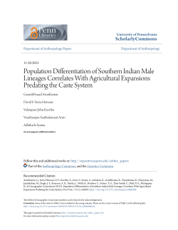 Population Differentiation of Southern Indian Male Lineages