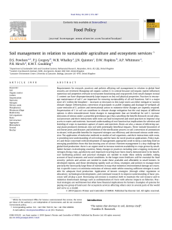 Soil management in relation to sustainable agriculture