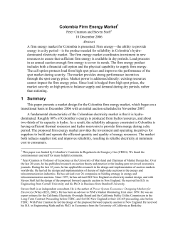 Colombia Firm Energy Market 1 Summary