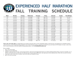 experienced half marathon fall training schedule