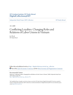 Changing Roles and Relations of Labor Unions in Vietnam
