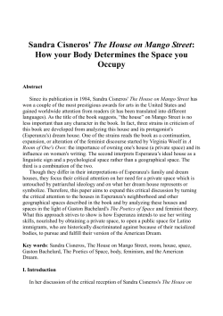 Sandra Cisneros` The House on Mango Street: How your Body