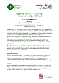 Exploring attitudes to bicycling: A retrospective look from adulthood