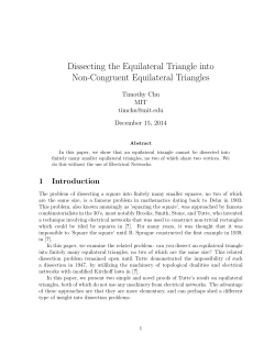 Dissecting the Equilateral Triangle into Non