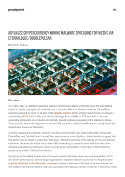 Adylkuzz Cryptocurrency Mining Malware - cyber