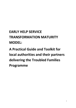 EARLY HELP SERVICE TRANSFORMATION MATURITY MODEL: A