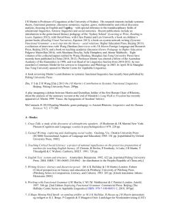 J R Martin is Professor of Linguistics at the University of Sydney. His