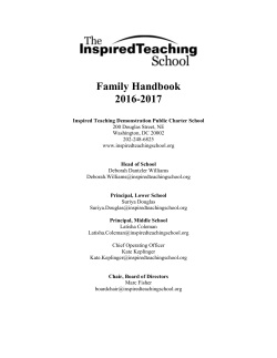Family Handbook 2016-2017 - Inspired Teaching School