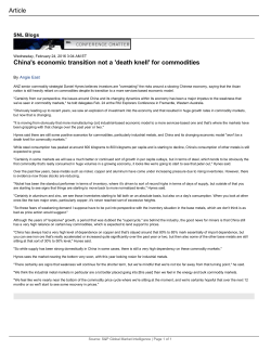China`s economic transition not a `death knell` for commodities Article