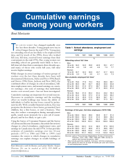 Cumulative earnings among young workers