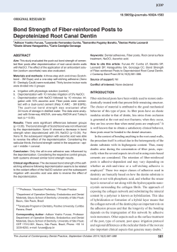 Bond Strength of Fiber-reinforced Posts to Deproteinized Root
