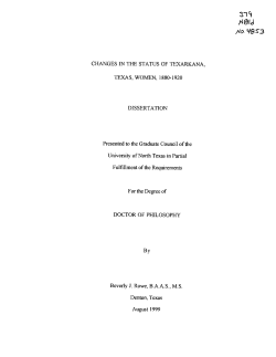 CHANGES IN THE STATUS OF TEXARKANA, TEXAS, WOMEN