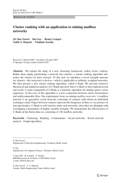Cluster ranking with an application to mining mailbox networks