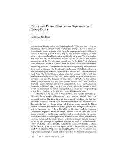 Ostpolitik: Phases, Short-Term Objectives, and Grand Design