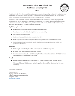 San Fernando Valley Award for Nonfiction 2016