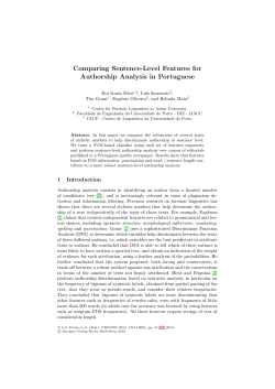 Comparing Sentence-Level Features for Authorship Analysis in
