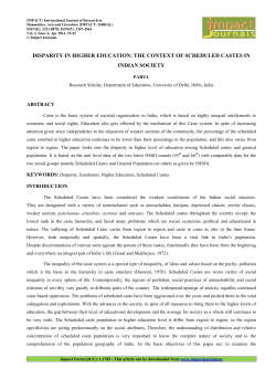 Disparity in Higher Education: The Context of Scheduled Castes in