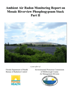 Radon Monitoring Report on Mosaic Riverview Phosphogypsum Stack