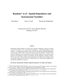 Random? As if &ndash; Spatial Dependence and Instrumental Variables
