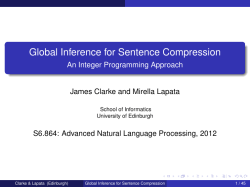 Global Inference for Sentence Compression