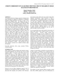 creep corrosion on lead-free printed circuit boards in high sulfur
