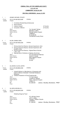 Criminal Trial List - Jan 2010 Term
