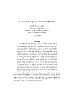 A Theory of Wage and Turnover Dynamics&lowast;