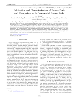 Fabrication and Characterisation of Bronze Pads and Comparison