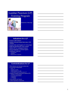 Lumbar Puncture (LP) Training Program