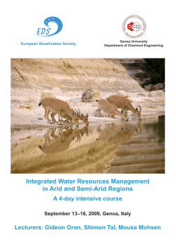 Integrated Water Resources Management in Arid and Semi