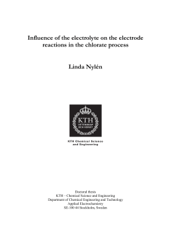 Influence of the electrolyte on the electrode reactions in the chlorate