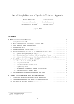 Out of Sample Forecasts of Quadratic Variation: Appendix