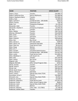 NAME POSITION GROSS SALARY Adams, Diana Teacher