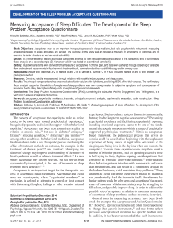 The Development of the Sleep Problem Acceptance Questionnaire
