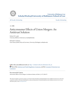 Anticonsumer Effects of Union Mergers: An Antiitrust