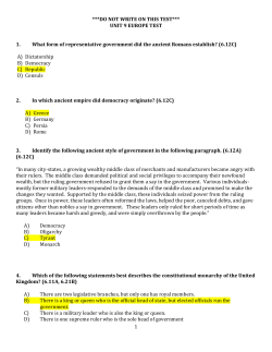 1 ***DO NOT WRITE ON THIS TEST*** UNIT 9 EUROPE TEST 1