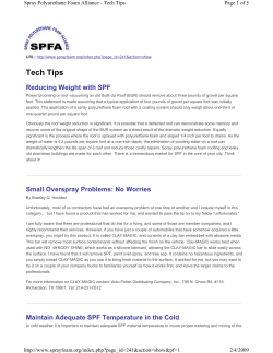 SPFA Spray Tech Tips