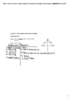 Mod 1 Unit 3 Lesson 3 Base Angles of Isosceles Triangles Class