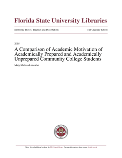 A Comparison of Academic Motivation of Academically